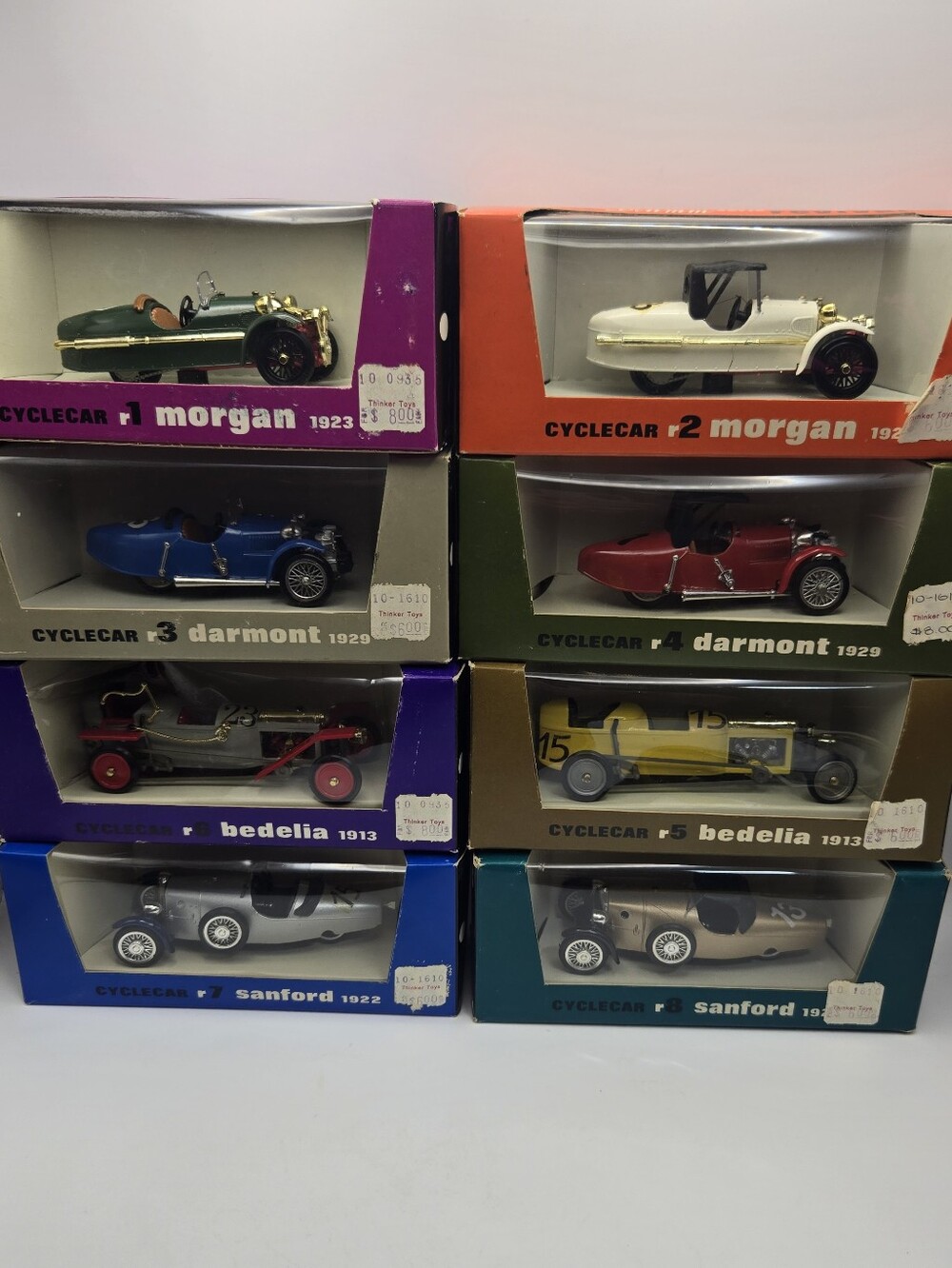 Brumm Serie Revival "Cyclecar" sub-series Complete Set Of 8 In Boxes